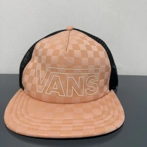 Vans Peach Checkered Trucker Hat
